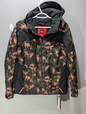 NWT O'Neill Women's Floral Ski Jacket Size L Hooded Winter Snowboard Coat New